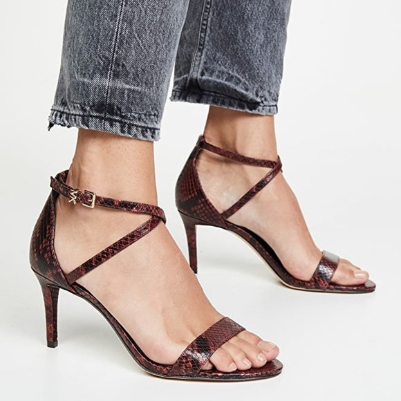 NEW Michael Kors Ava Mid Heel Sandals, Blue Glitter, 7.5 - Picture 12 of 12